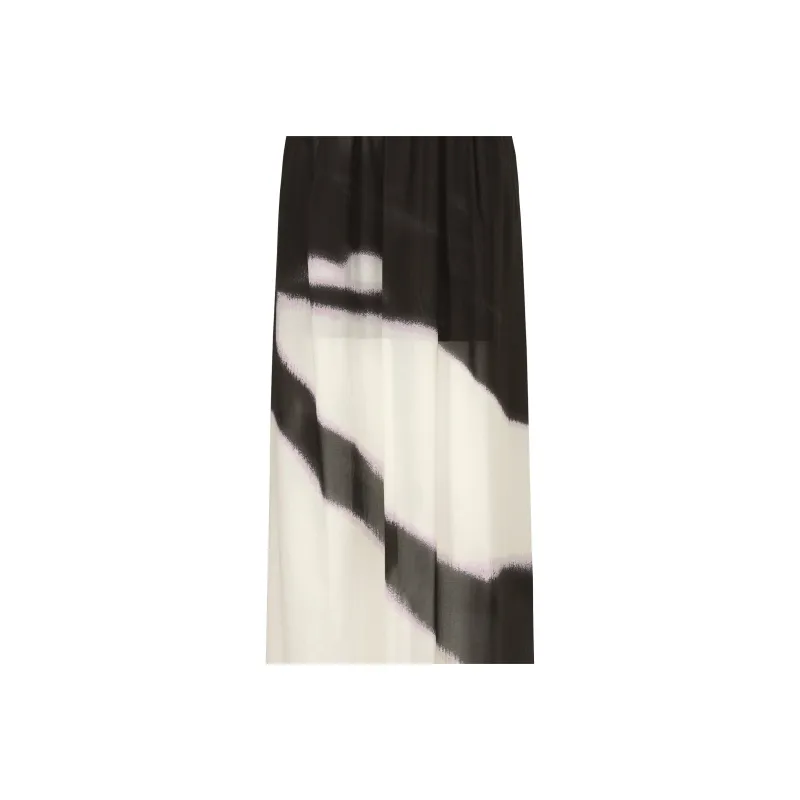 ISSEY MIYAKE Casual Long Skirt Women's Black White-3