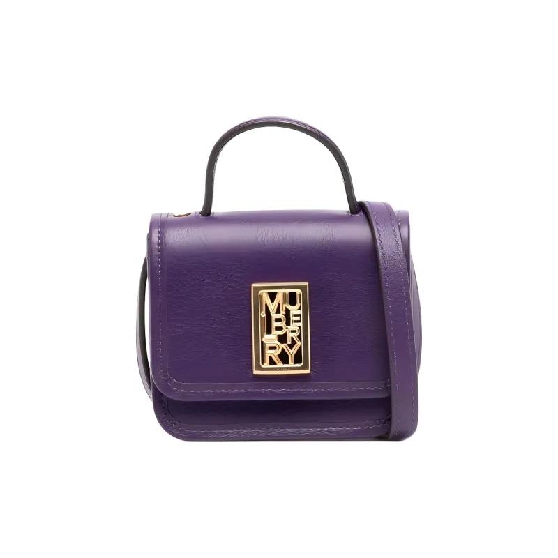 Mulberry Calfskin Handbag Shoulder Bag Crossbody Bag Mini Women's Purple Crystal-0