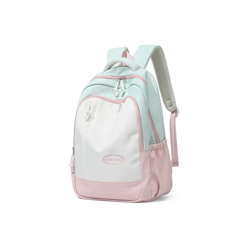 CinvaiKrose Fabric Short Trip Backpack Travel Backpack Laptop Bag Regular Women's Green/Beige Yellow-1