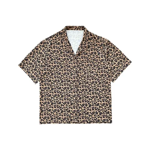FOREST LIBRARY Jeans Unisex Vintage Blue Image Color Leopard Print Style