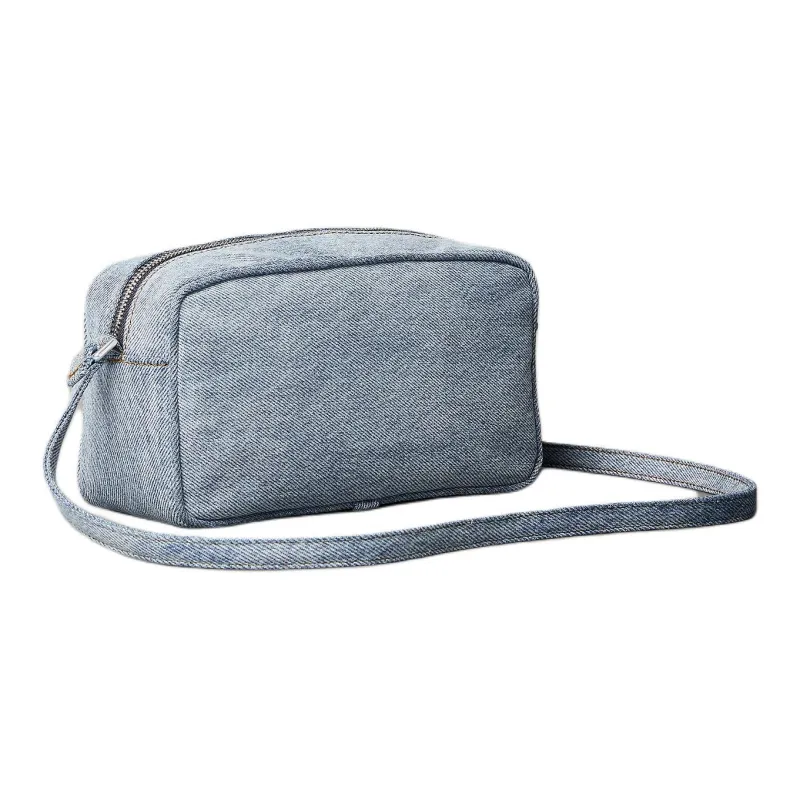 CALVIN KLEIN Denim Camera Bag, Shoulder Bag Unisex Denim Blue-1