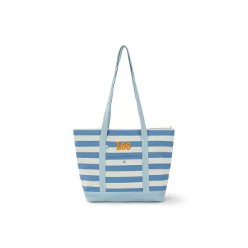 Lee Fabric Tote Handbag, Shoulder Bag Regular Women's Blue White Stripes