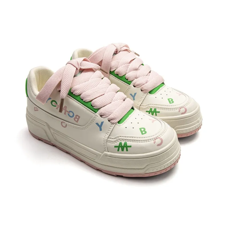 The New Age Family Anti Slip Wear Resistant Low Top Skateboard Shoes Women's Pink-2