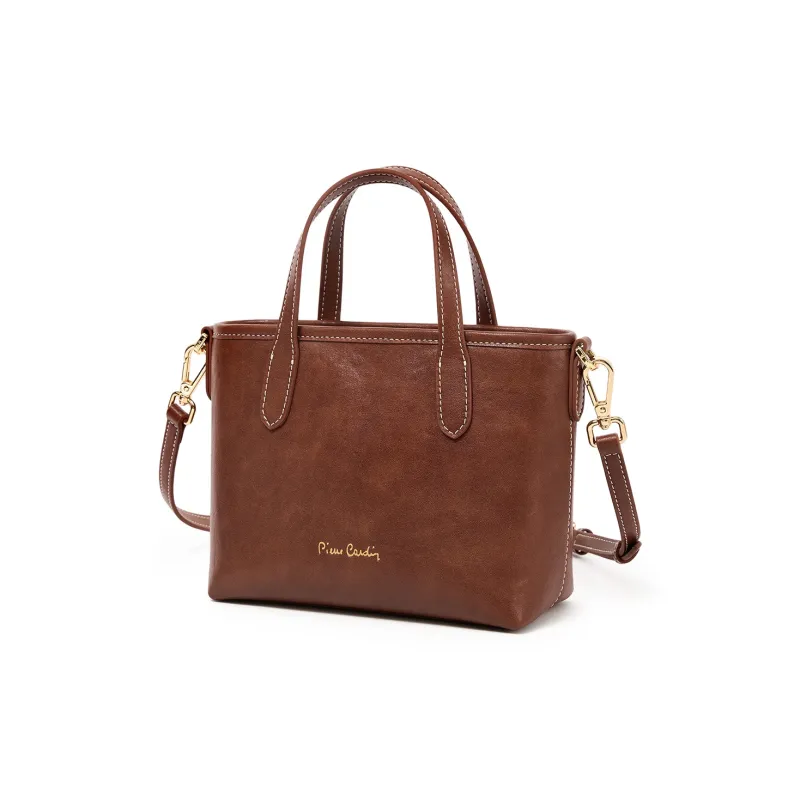 PIERRE CARDIN Cow Leather Shoulder Bag, Handbag, Crossbody Bag Regular Women's Black/Beige/Coffee-10