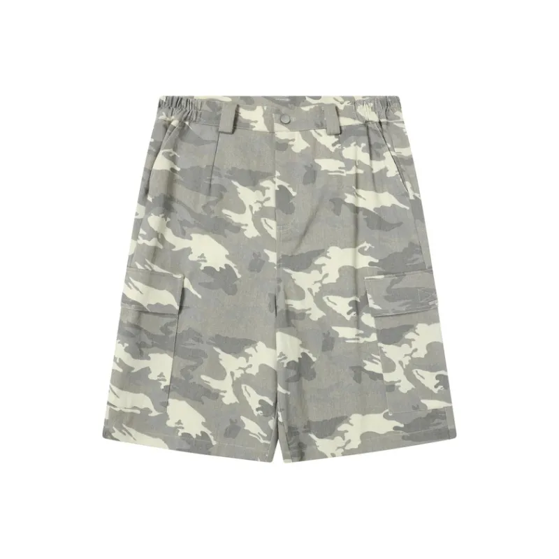 TGNS Cargo Shorts Unisex White Gray Camouflage-0