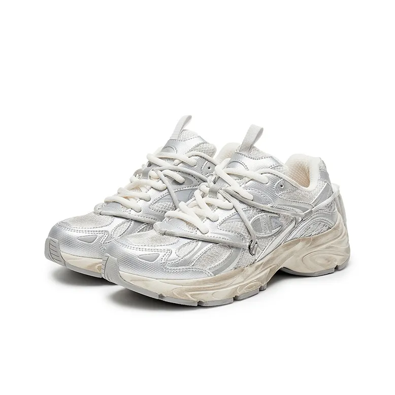Champion Low Top Chunky Sneakers Unisex Silver/Milk White-2