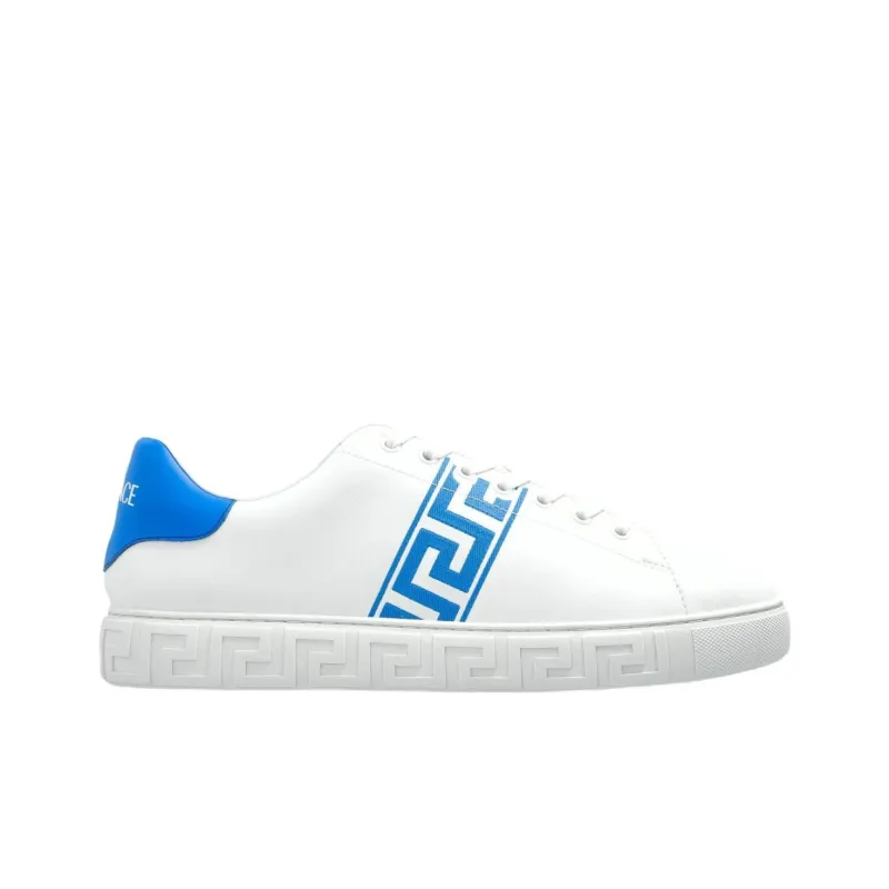 VERSACE Low Top Skateboard Shoes Men's White Blue-1