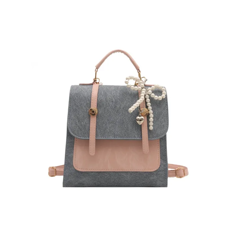 MingLu PU Backpack Regular Women's White/Blue-7