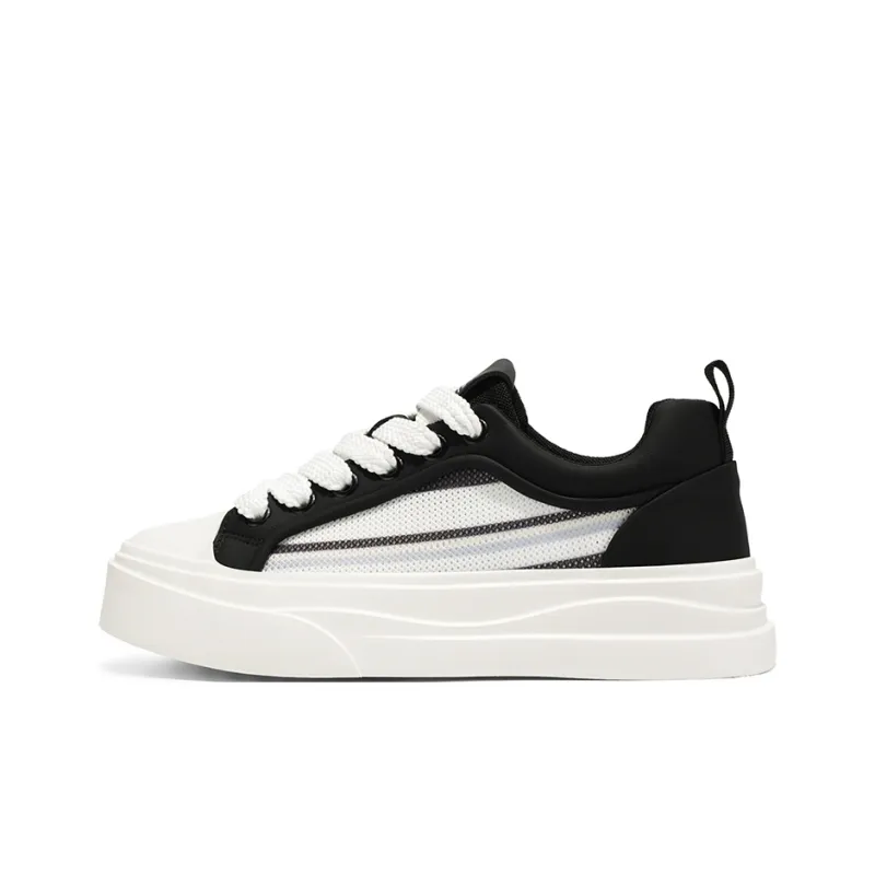 OUGLEMEN Height Increasing Abrasion Resistant Lightweight Slip Resistant Low Top Skateboard Shoes Men's Box-6