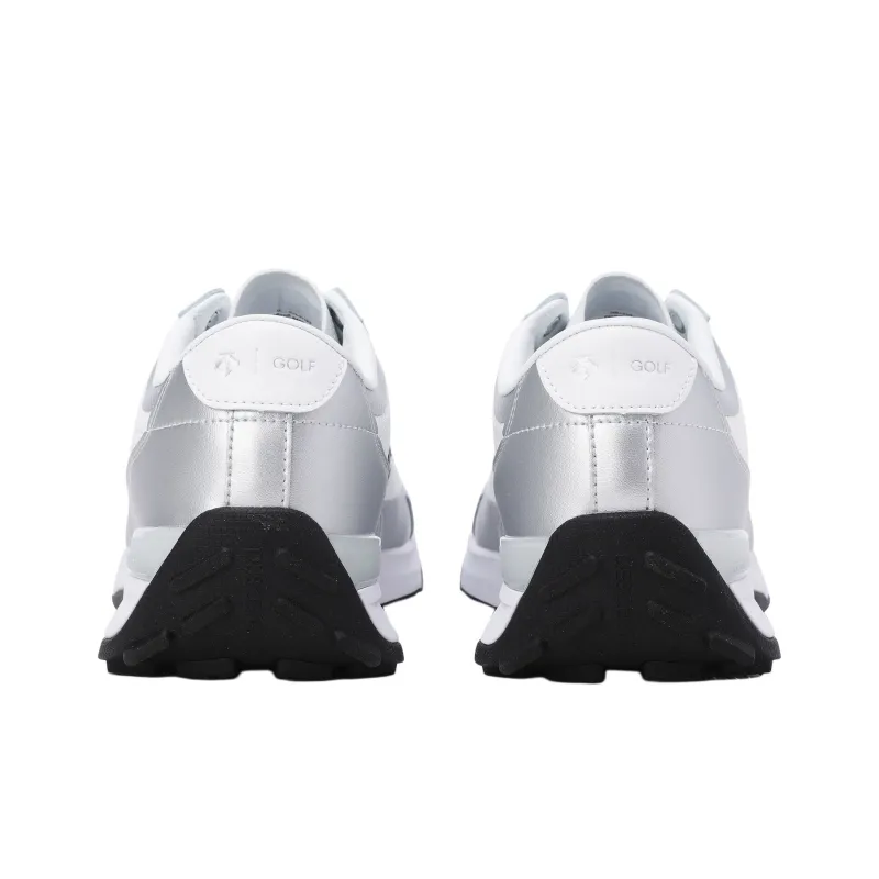 DESCENTE Chron Anti Slip Wear Resistant Low Top Golf Shoes Unisex White Silver-4