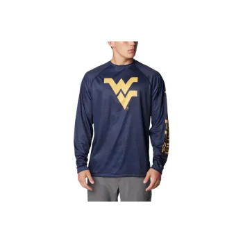 Columbia Collegiate PFGPFG Terminal Tackle Heather Long Sleeve Omni Shade Shirt Men's Marine Blue