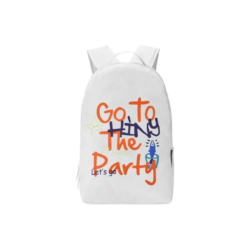 HINY Polyester Student Backpack Regular Unisex White-25