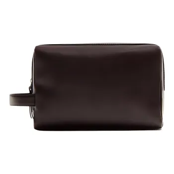 ZARA Cow Leather Clutches Toiletry Bags Men's Brown