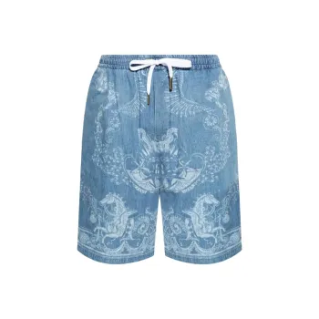 VERSACE Barocco Sea Denim Shorts