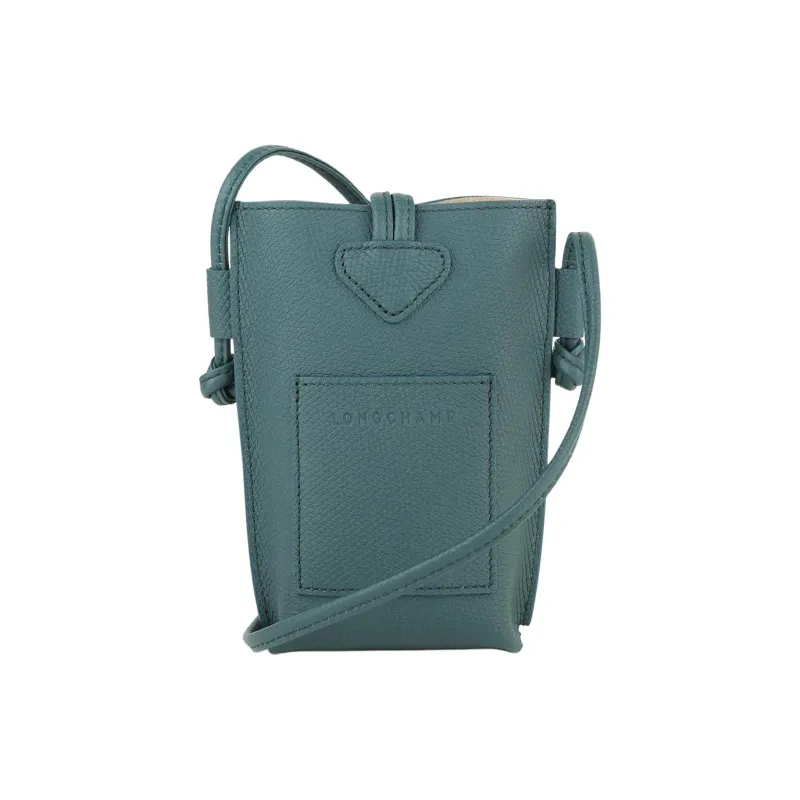 LONGCHAMP Le Roseau Cow Leather Crossbody Cell Phone Pouch Women's Blue Green-1