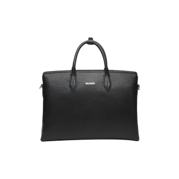 SEPTWOLVES Cow Leather Briefcase Tubas Unisex Black