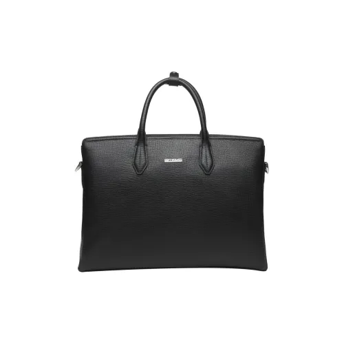 SEPTWOLVES Cow Leather Briefcase Tubas Unisex Black