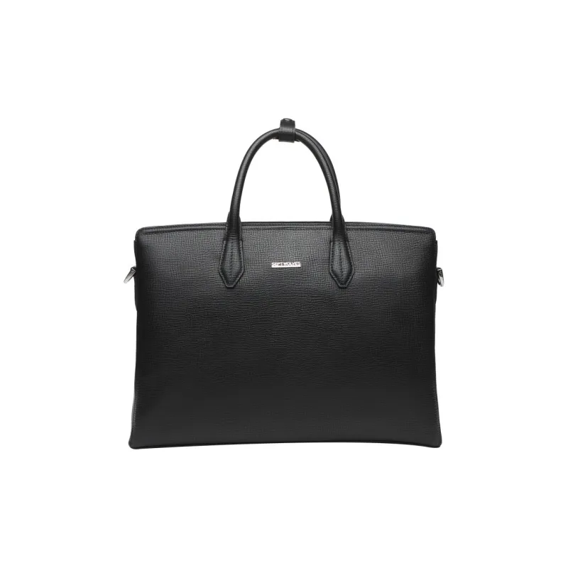 SEPTWOLVES Cow Leather Briefcase Tubas Unisex Black-0