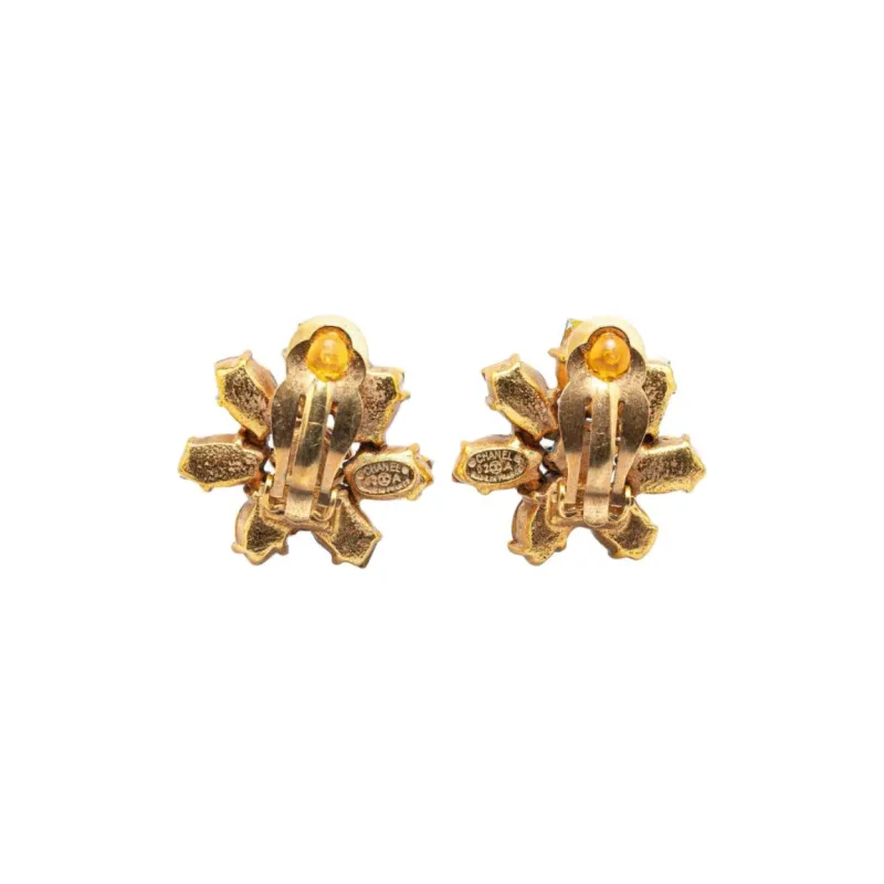 CHANEL Gold Plated Earrings Unisex Gold-1