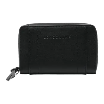 LONGCHAMP 3D Logo debossed Leather Wallet