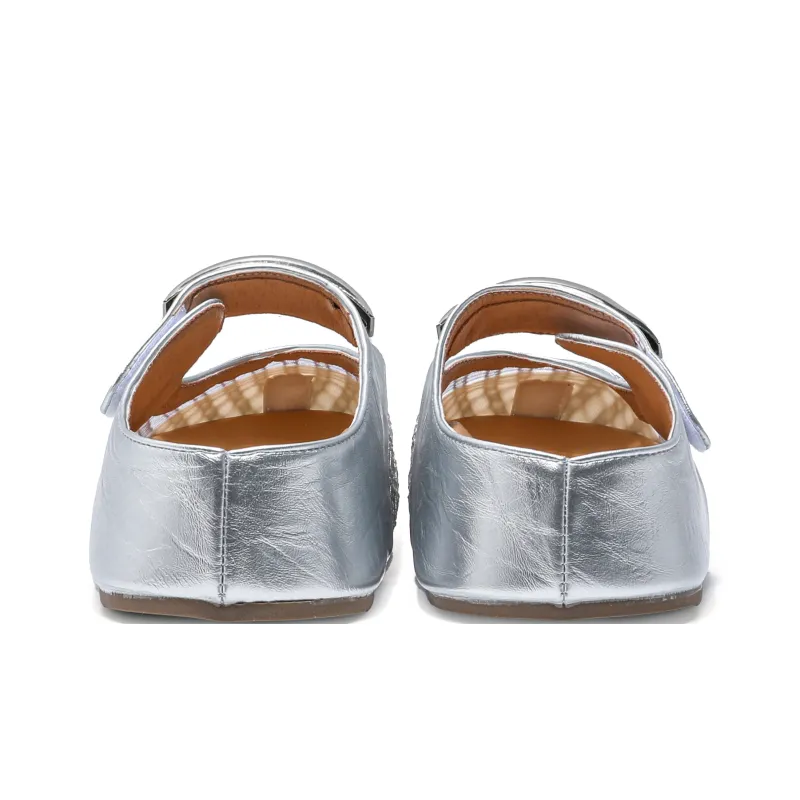 Be Good Rubber Sole Stitching Metal Leather Patchwork Abrasion Resistant Slip Resistant Closed Toe Slippers Women's-3