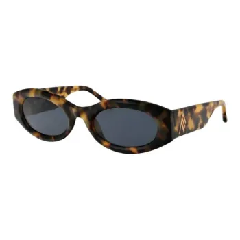 The Attico Acetate Oval Sunglasses Women's Leopard Print