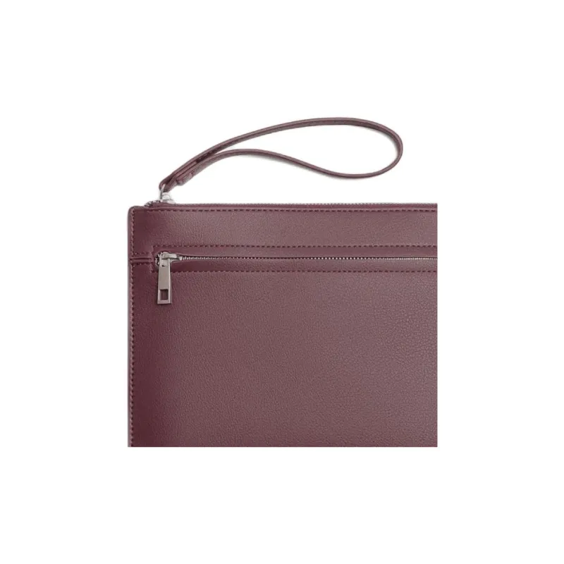 ZARA PU Envelope Bag, Clutch Men's Dark Red Color-3