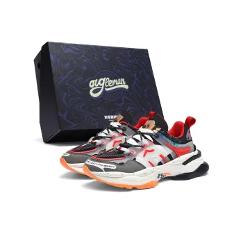 OUGLEMEN Slip Resistant And Abrasion Resistant Coverage Low Top Casual Shoes Men's Box