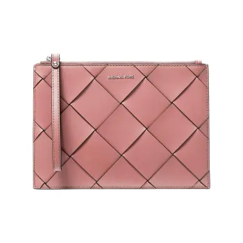 MICHAEL KORS Jet Set Travel Leather Clutch Extra Large Women's Light Pink