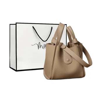 MILLIE'S Cow Leather One Shoulder Handbag Regular Women's Elephant Gray/Ecru