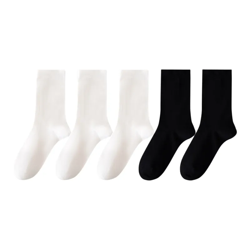 MIANWUQI Mid Calf Socks Women's 5 Pack-16