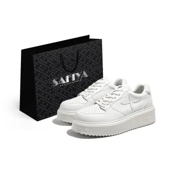 Safiya Height Increasing Low Top Skateboard Shoes 5.7cm Men's Ecru