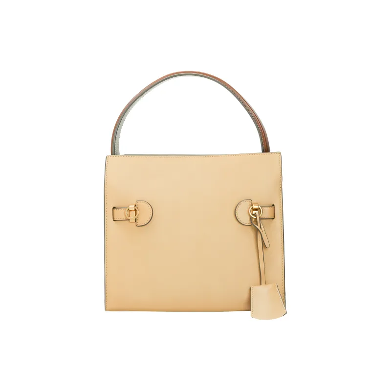 TORY BURCH Lee Radziwill Cow Leather Handbag, Shoulder Bag, Crossbody Bag Small Size Women's Dark Sandy Brown-2