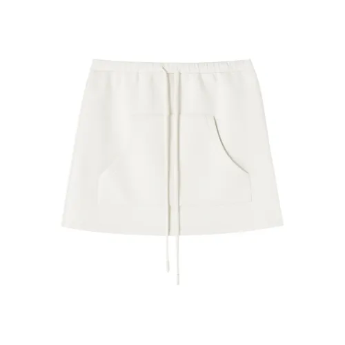 SHUXI Casual Short Skirts Women's Stream White