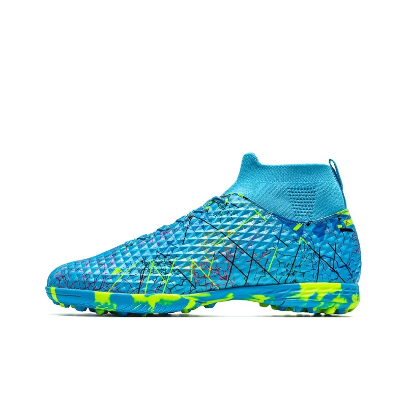 Sportful Soccer Shoes Men Low Top Daytime Blue Broken Studs/Black Neon Green Turf/Blue Neon Green Turf-8