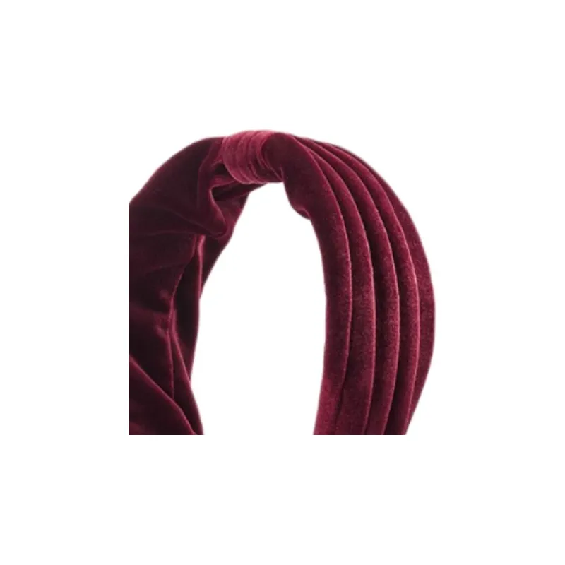 EVITA PERONI Velour Headbands Women's Burgundy-1