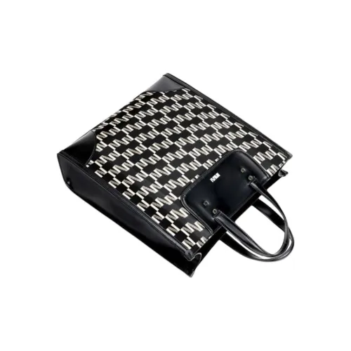 COACH Tablet Leather Clutch Briefcase Laptop Bag Unisex Black