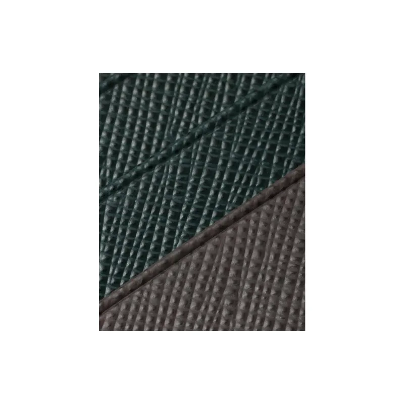 PRADA Saffiano Calfskin Card Holder Card Holder Men's Smoky & Emerald Green-2