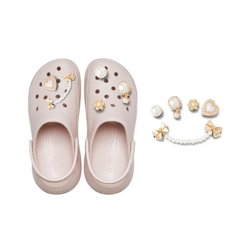 Crocs Gold Pearl Cream Puff Clogs Women's Pink-6