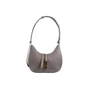 Furla GOCCIA Leather Shoulder Bag Women's Mud Gray Light Purple
