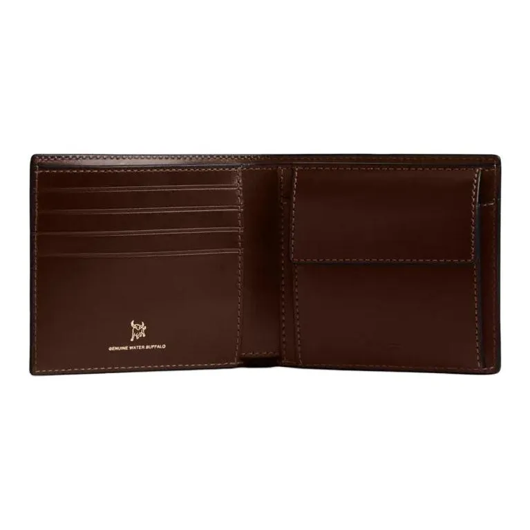 COACH Buffalo Leather Wallet Mini Unisex Dark Brown-1