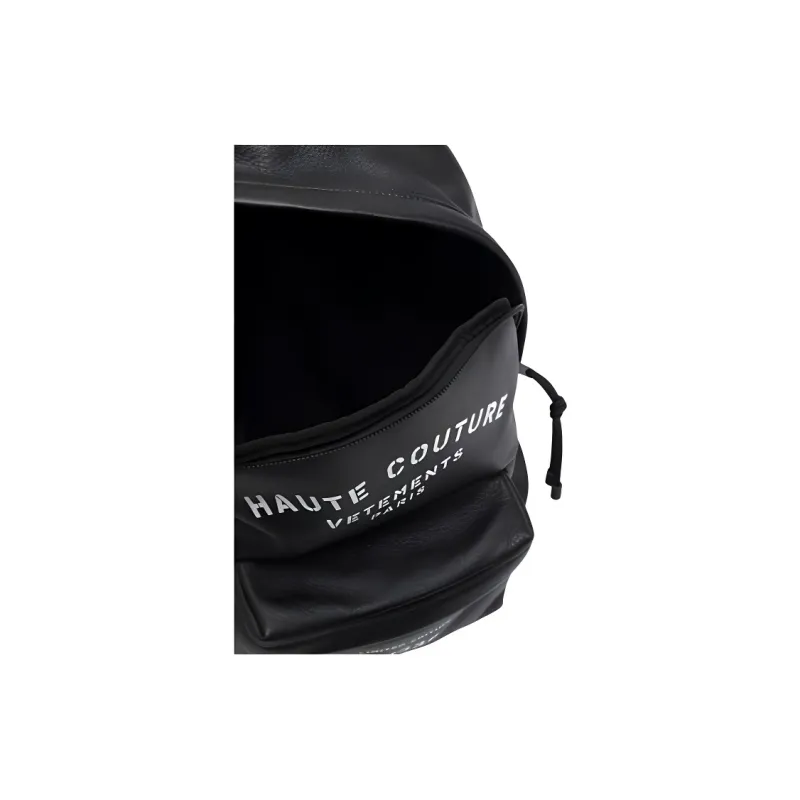 Vetements Cow Leather Backpack Men's Black-3