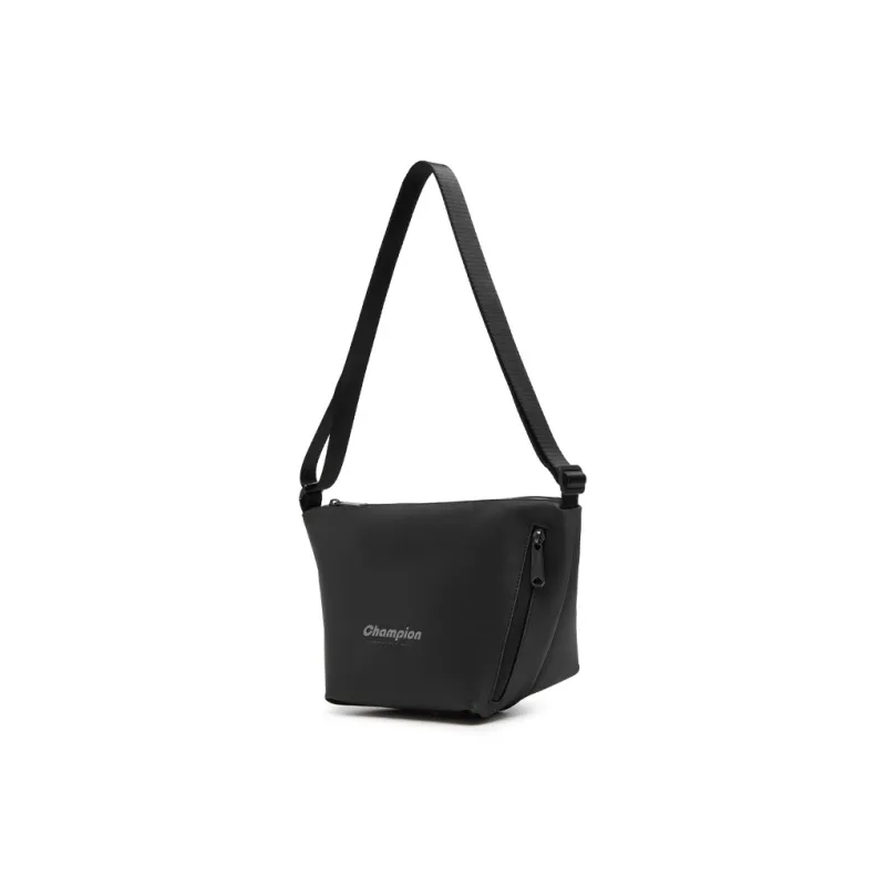 Champion Artificial Leather Shoulder Bag Unisex Black/Alloy Gray-1