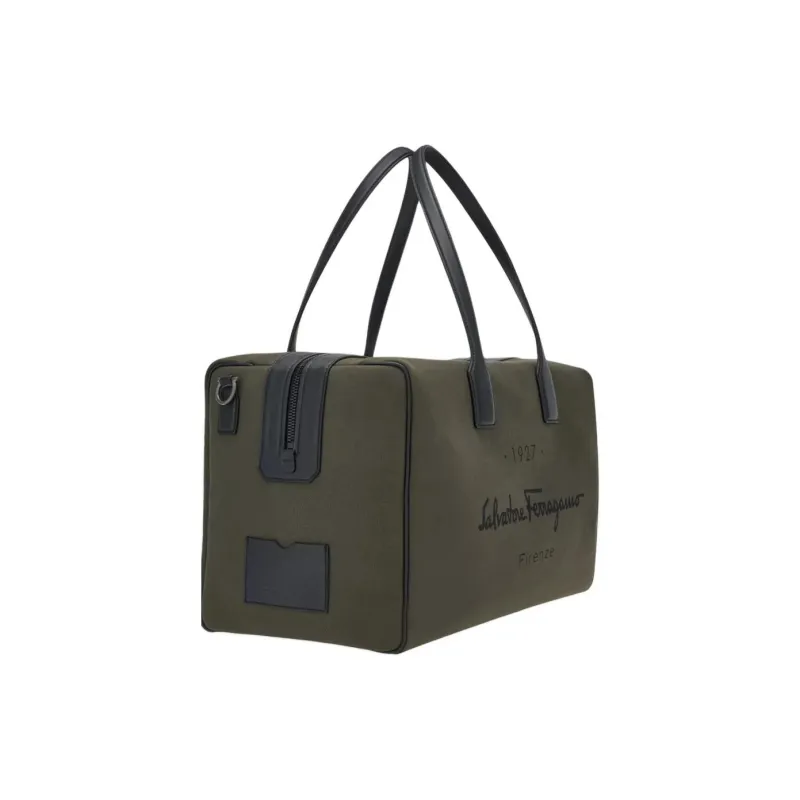 FERRAGAMO Canvas Bag Travel Bag Men's Green-1
