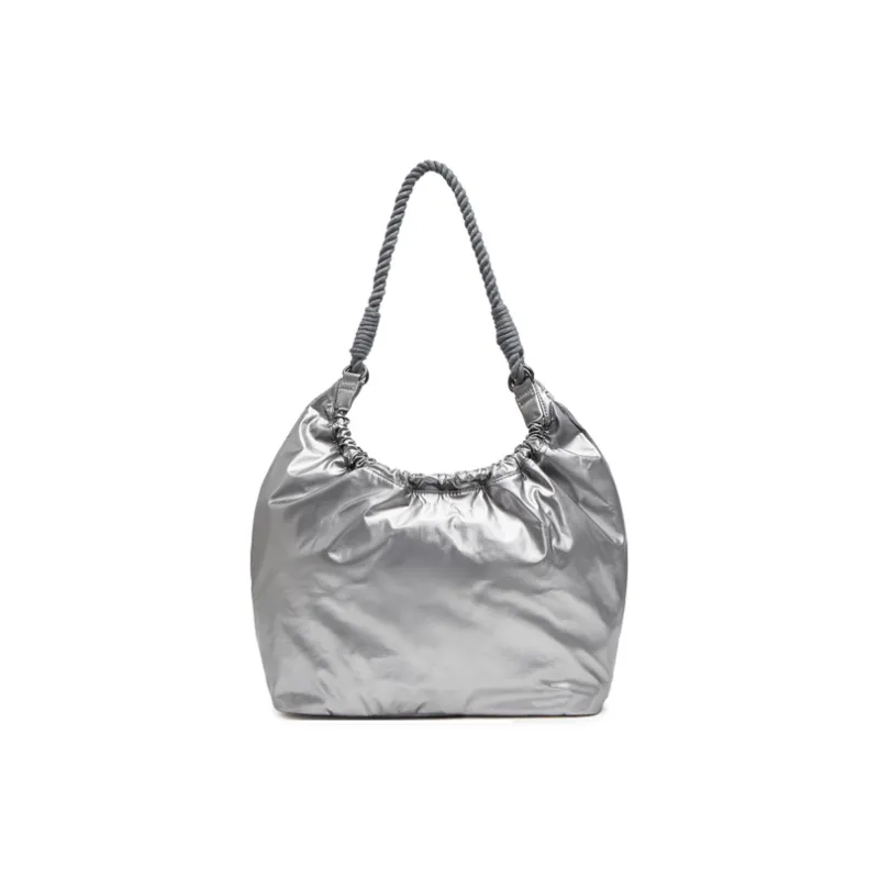 Champion Fabric Shoulder Bag Women's Medium Blue Denim/Silver White/Black-9
