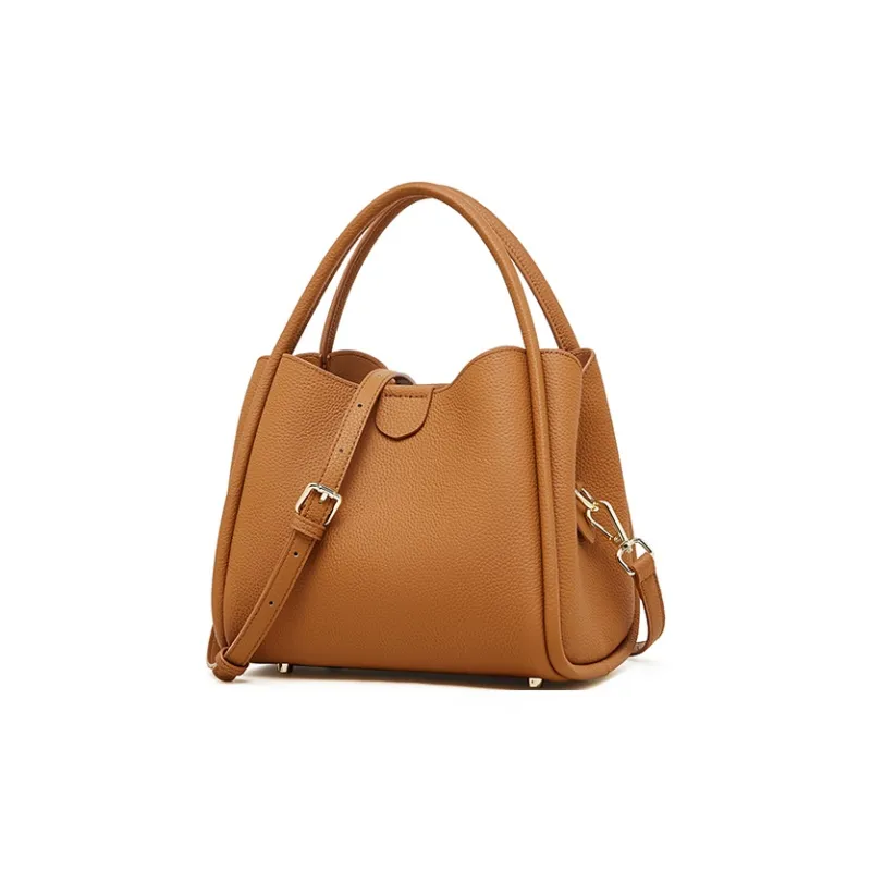 Carnival Keep Cow Leather Handbag Women's Black/Gray/Gold Brown-11