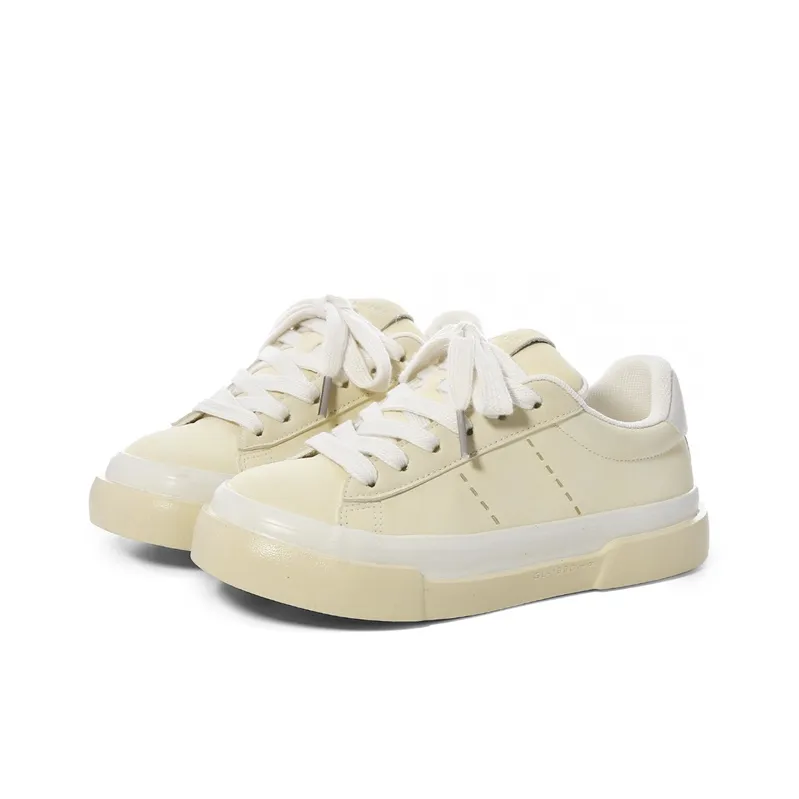 The New Age Family Low Top Skateboard Shoes Women's Light Yellow-1