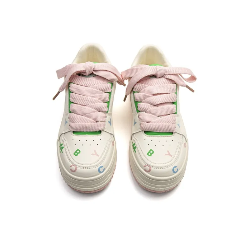 The New Age Family Anti Slip Wear Resistant Low Top Skateboard Shoes Women's Pink-1