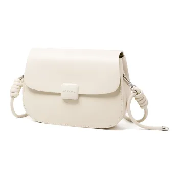 AOKANG Cow Leather Crossbody Bag, Shoulder Bag Trumpets Women's Ecru/Classic Black/Caramel Brown