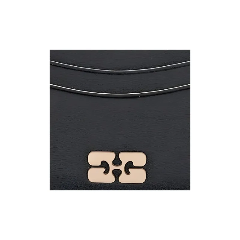 GANNI Leather Card Holder Women's Black-2
